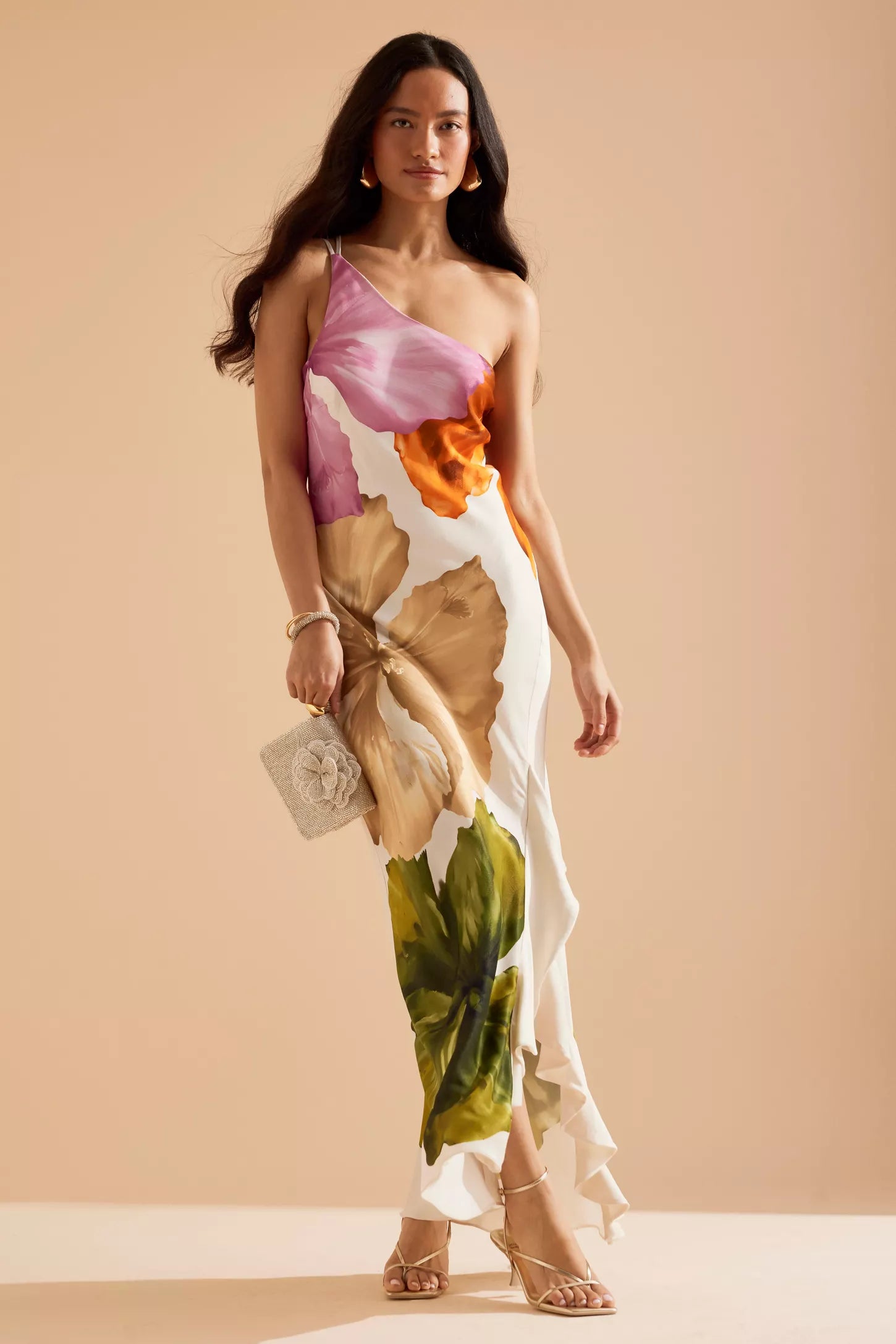 Lucina One Shoulder Maxi Slip Dress